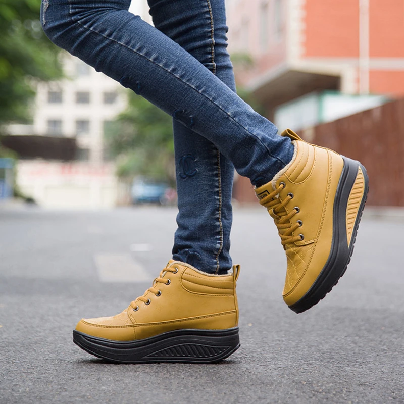 Fujin/женские ботильоны Короткие теплые ботинки с Плюшевым Мехом Женская обувь