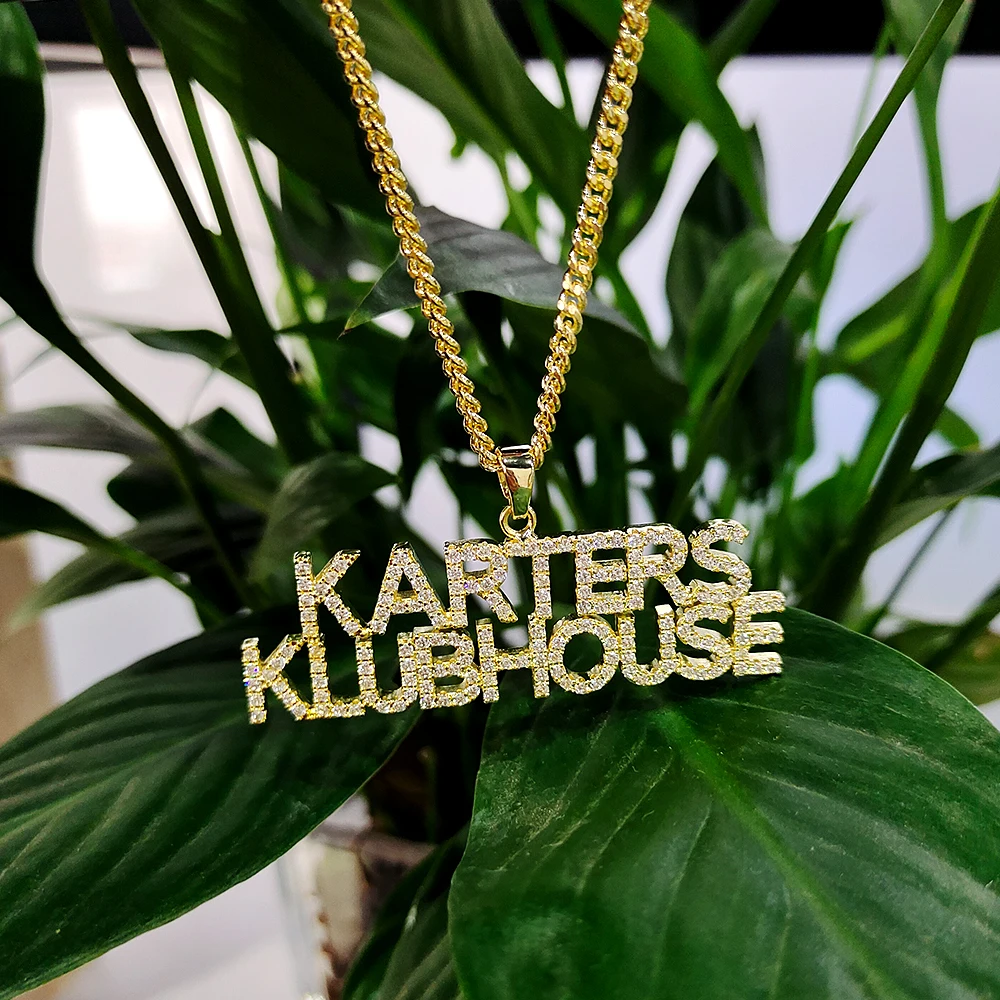 2 ряда пользовательское имя ожерелья 9 мм ожерелье с буквами для женщин номера