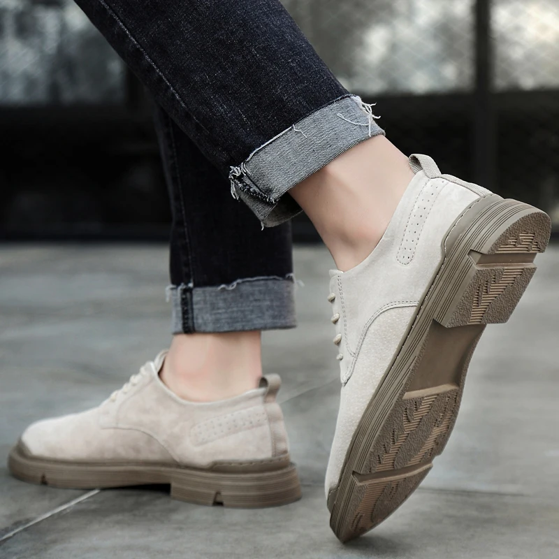 Мужские замшевые туфли синие удобные дышащие оксфорды для улицы работы 2020 | Обувь