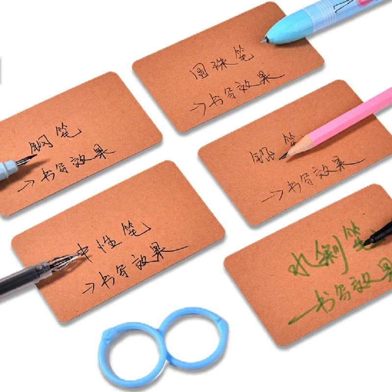 

Graffiti Hand-painted Card Leather Small Card Postcard 100 Message Hard Card Paper Blank English Word Card