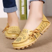 womens ballet flats genuine leather shoes woman slip on loafers flats soft oxford shoes casual sapato feminino plus size 44