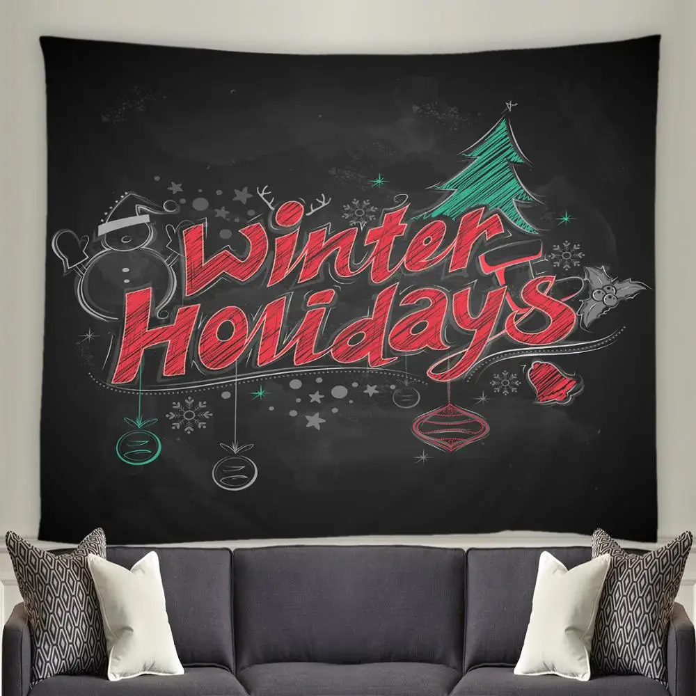 

Merry Christmas Tapestry Wall Hanging Christmas Tree Home Decoration Santa Claus Christmas Gift Santa Claus 3d Print Tapestries