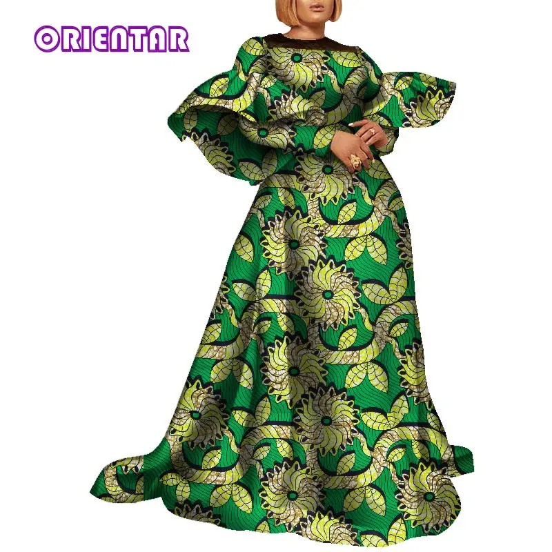 

African Dresses for Women 2021 Spring Autumn Traditional African Clothing Women Long Maxi Dress Plus Size 4XL 5XL 6XL WY8947