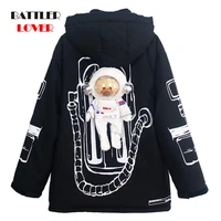2021 winter jacket women thick warm parka high quality loose hoody white duck down coat female cute bear fashion cotton overcoat