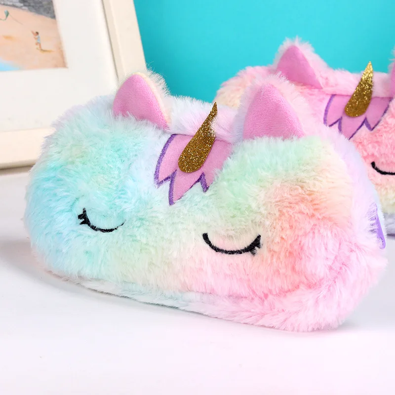 

Cute cartoon pencil case plush unicorn stationery bag creative learning stationery pencil case storage bag