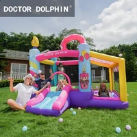 doctor dolphin inflatable dounts bounce house for kids 9 5x8 8x7 2 ft jumping slide castle with ball pit