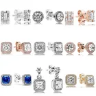 Новинка S925 популярные серьги в виде роз классические неподвластные элегантные светящиеся серьги с кристаллами для женщин ювелирные изделия подарок