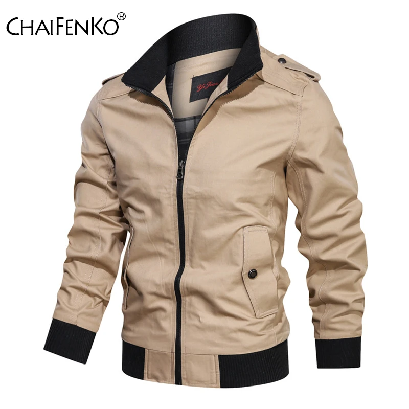 

Men's Casual Bomber Jacket 2021 Spring Autumn New Outwear Fashion Windbreaker Jacket Coat Men Stand Slim Military Jacket Men 4XL