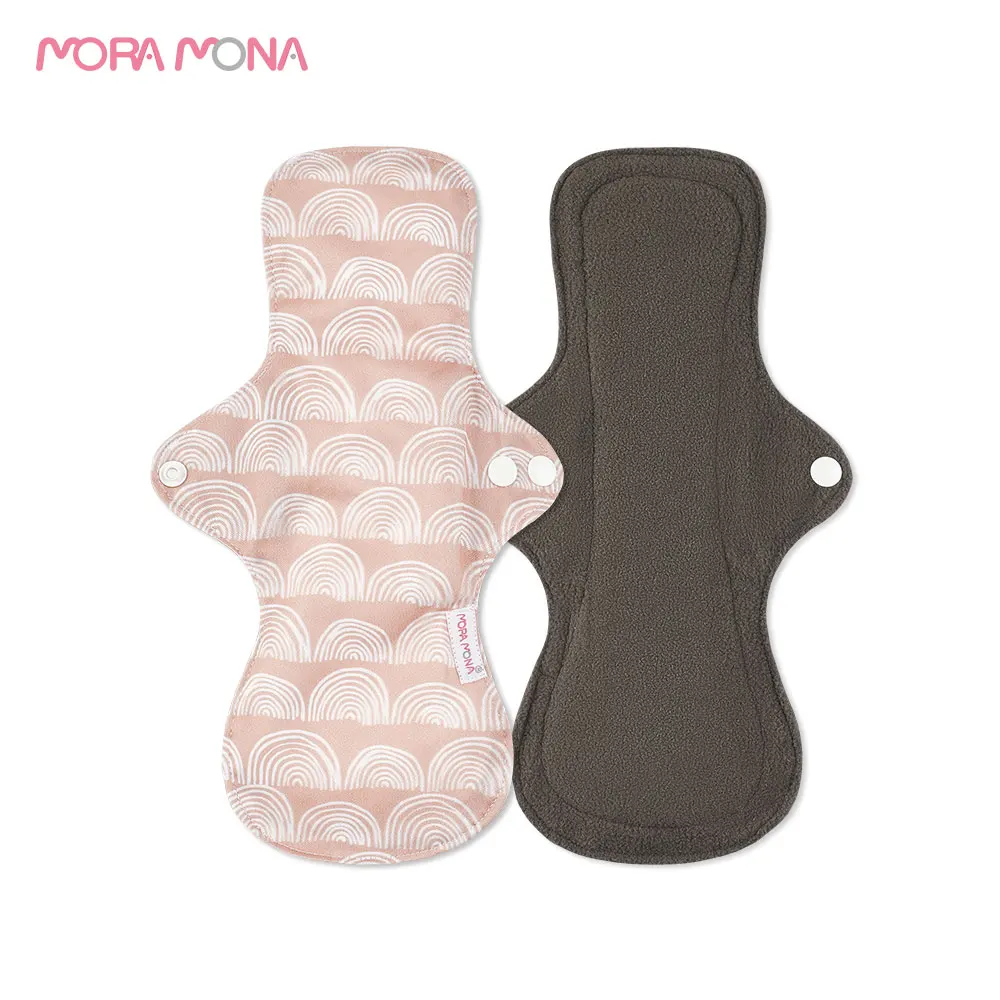 

Mora Mona Reusable Waterproof PUL Feminine Hygiene Panty Liner Bamboo Charcoal Washable Sanitary Napkin Mama Pad 5-Pcs