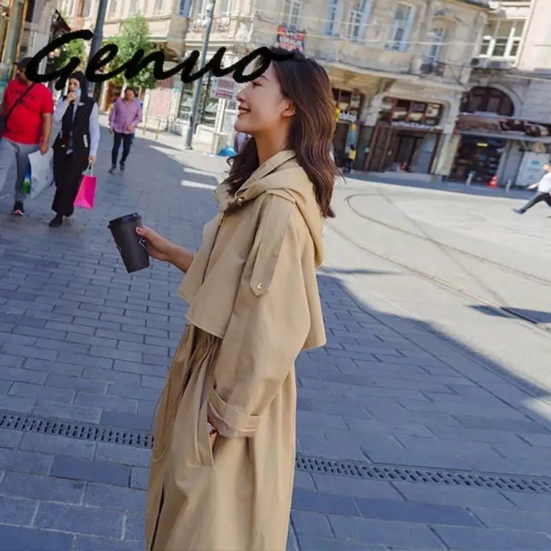 Ветровка женская на молнии однотонный плащ Тренч свободного покроя длинная