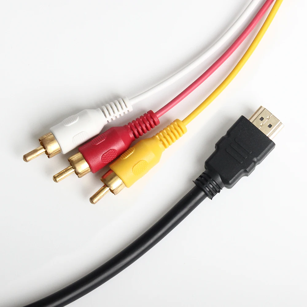 High Quality 1.5M HDMI-compatible to 3 RCA Male cable Audio Video AV Component Converter Adapter Cable for HDTV 1080P | Электроника
