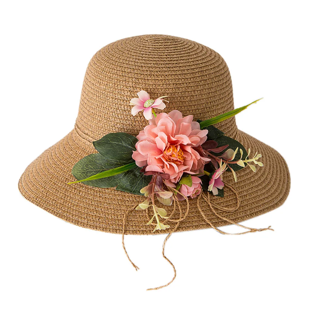 

Summer Baby Sweet Girls Kids Flower Breathable Hat Straw Sun Hat Kids Hat Bowler Beach Sun Protect Caps Boy Girls Hats
