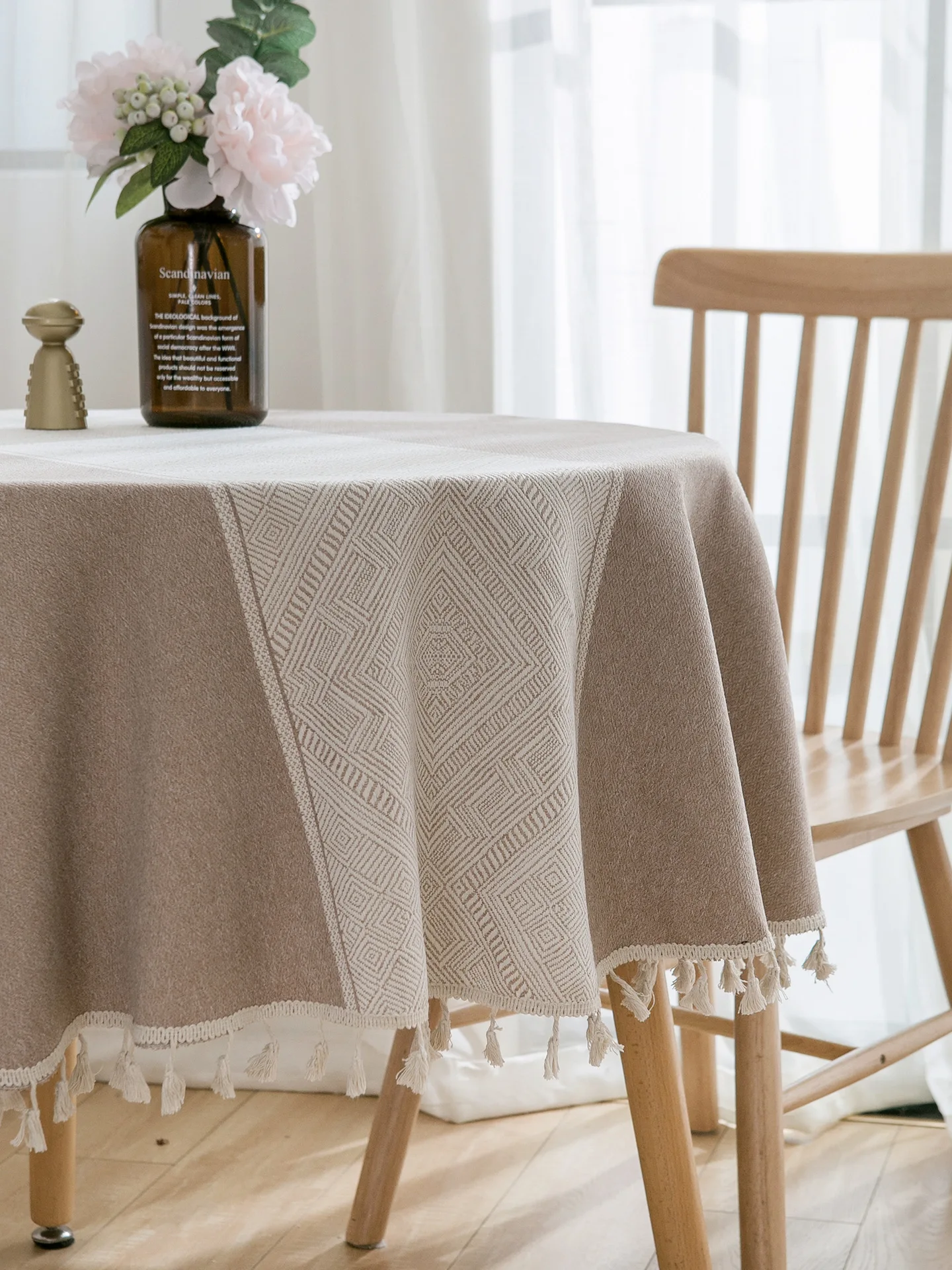 

Lace Tablecloth Cotton Linen Tassel Decor Round Table Cloth Table Cover Dining Tablecloth Party Hotel Desk Cover Dustproof