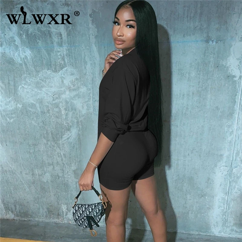 WLWXR комплект из двух предметов шорты для женщин костюм летние Клубные наряды