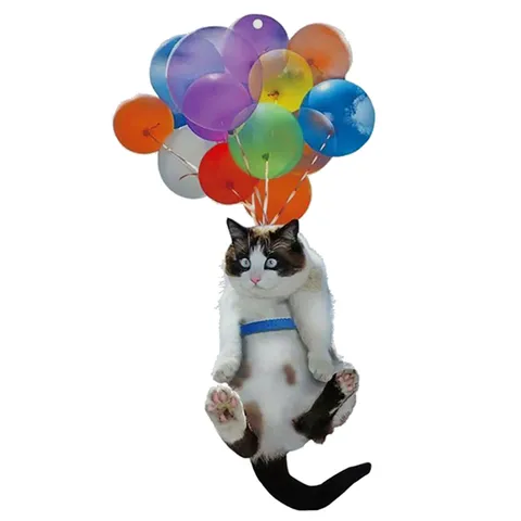 Кошачий автомобиль, подвесное украшение с красочным воздушным шаром, милый автомобиль, подвесное украшение брелок, подвеска для машины, креативный милый кот