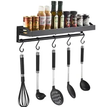 Kitchen Organizer Storage Wall-Mount Spice Racks Aluminum Shelves Utensil Spoon Hanger Hook Kitchen Gadgets Accessories Supplies Kitchen Organizer Storage Wall-Mount Spice Racks Aluminum Shelves Utensil Spoon Hanger Hook Kitchen Gadgets Accessories Supplies