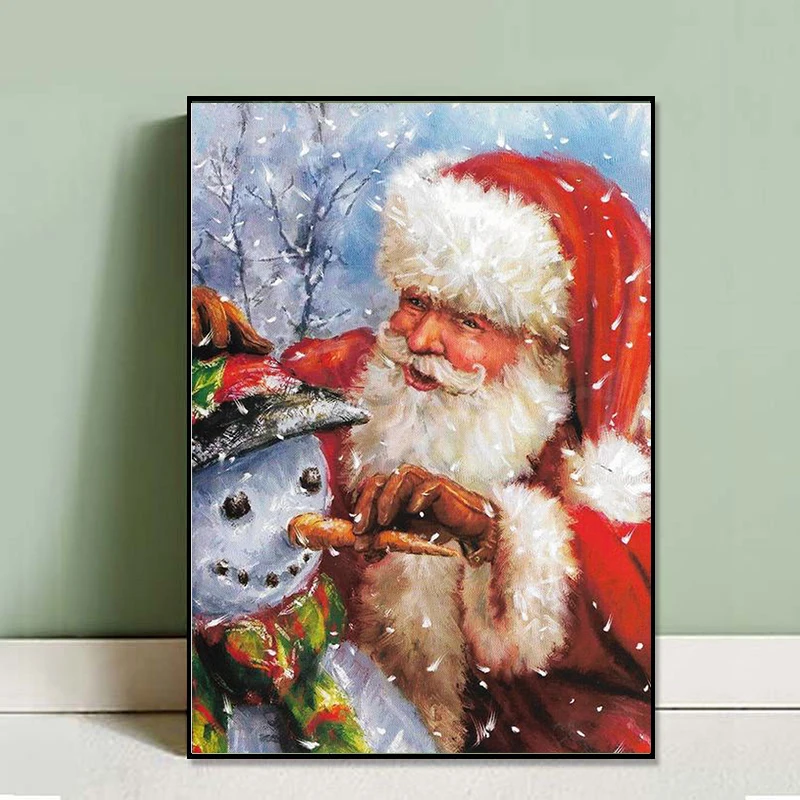 

Nordic Santa Snowman Landscape Posters Prints Christmas Gift Wall Art Canvas Painting Wall Pictures for Children Room Decoration