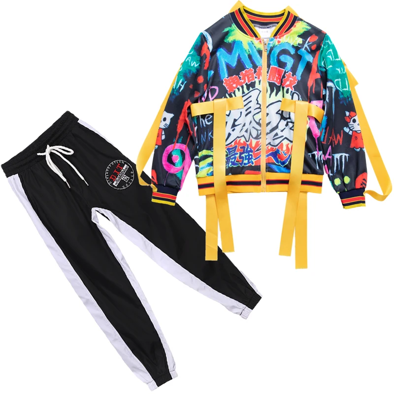 Unisex Autumn Jazz Dance Costumes For Kids Children'S Street Hip Hop Suit Performance Wear Club Costume | Тематическая одежда