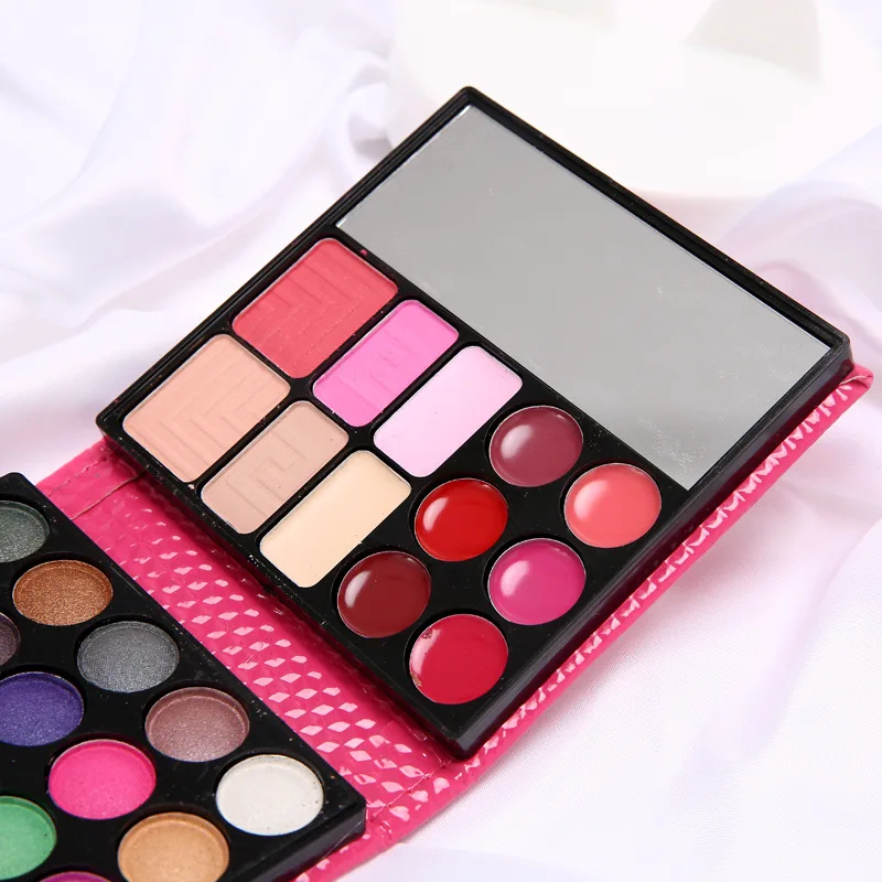 Палетка теней для век из ПУ кожи натуральные водостойкие румяна пудра