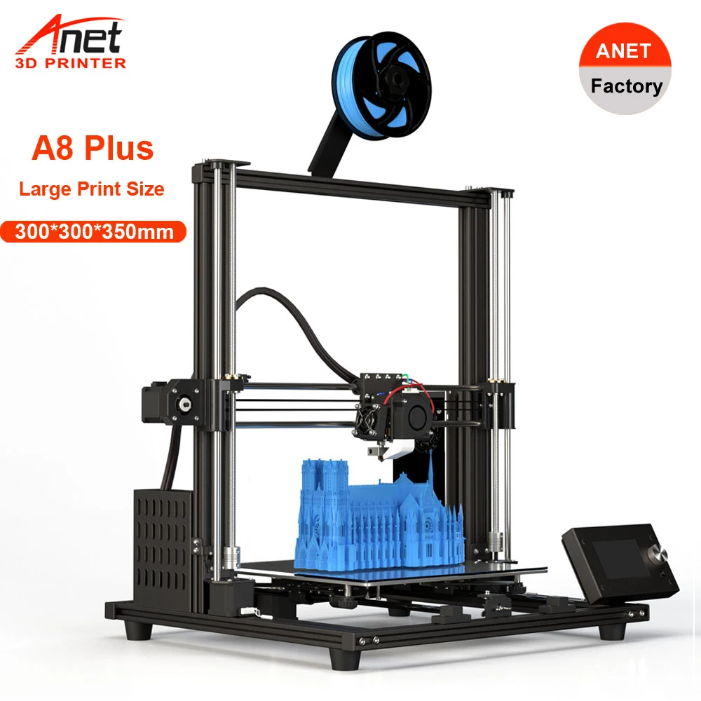 

3D-принтер Anet A8 Plus FDM, настольный 3D-принтер высокой точности с открытым исходным кодом