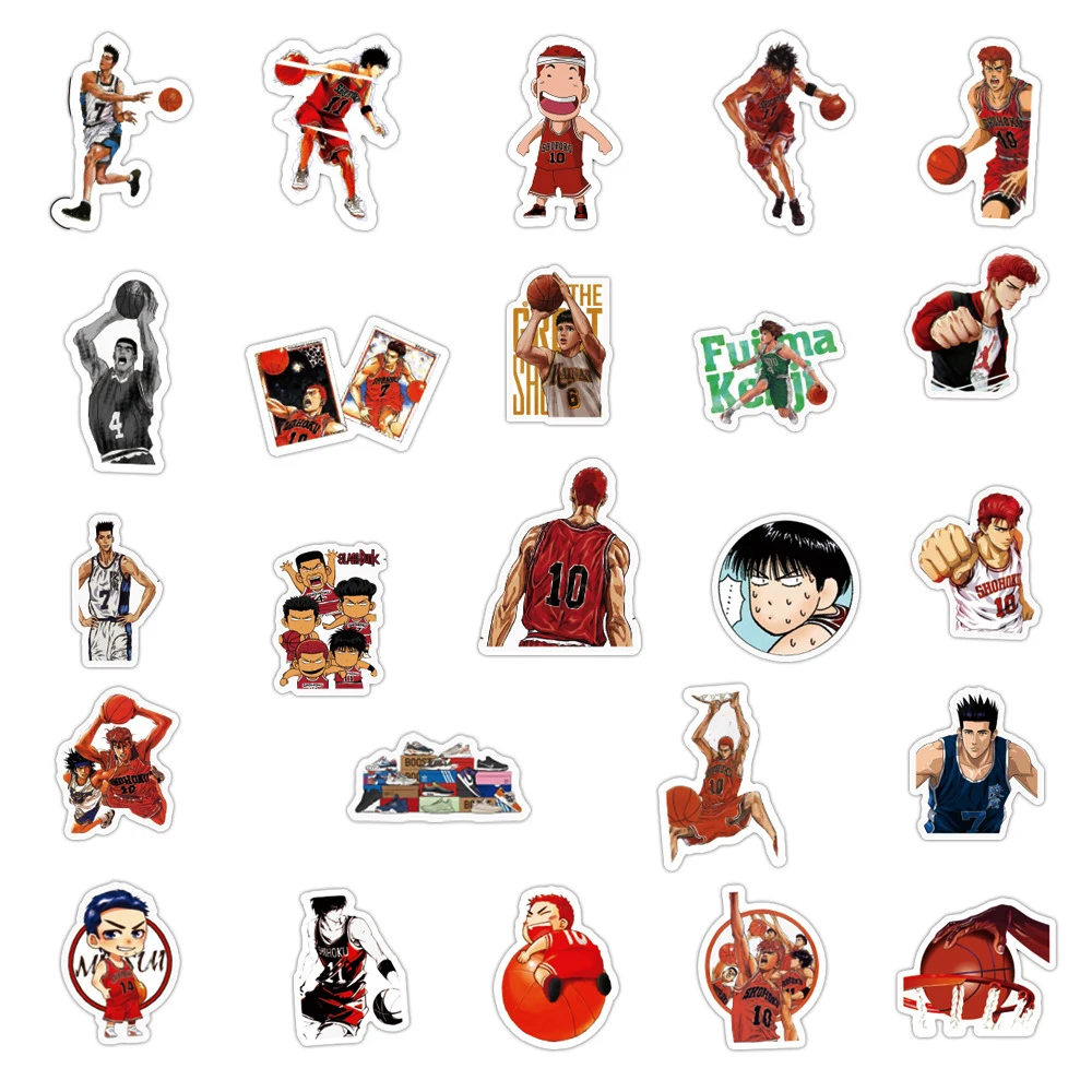 1050100pcs comic slam dunk anime stickers waterproof diy guitar luggage laptop pvc graffiti decal sticker kid classic toys free global shipping