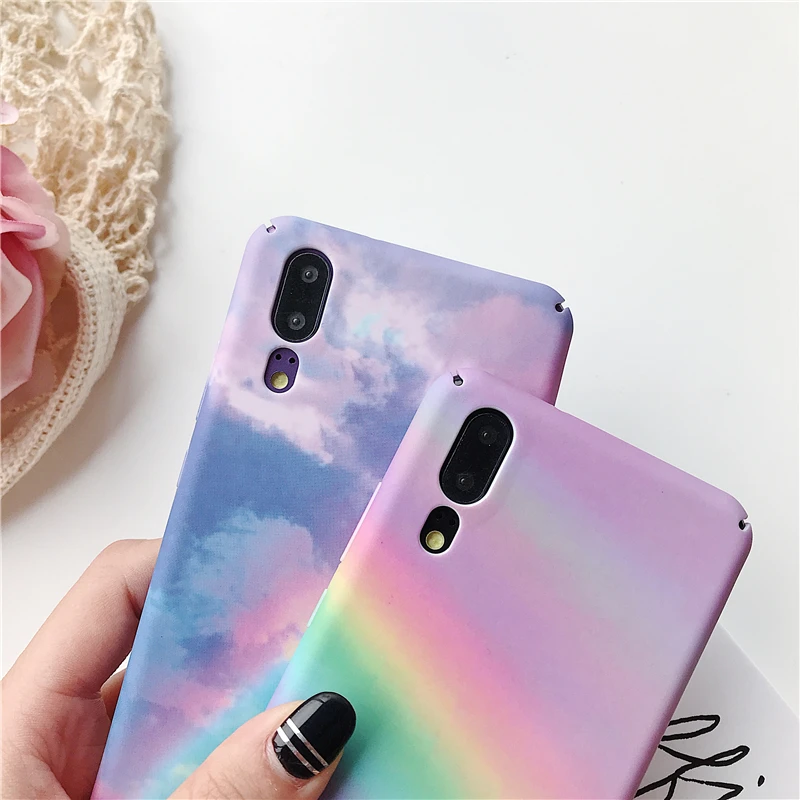 Чехол Kexin для Huawei P smart 2019 Mate20 P20 Pro P30 Honor10 Lite чехол с радужным небом Nova4 жесткий
