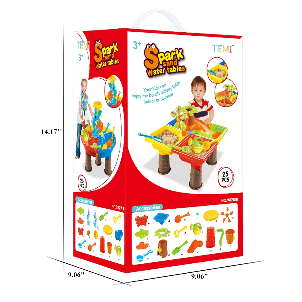 

12PCS 4-IN-1 Kids Sand Bucket Water Wheel Table Play Set Toys Outdoor Beach Sandpit Toy Baby Education Toys for Kid Fun toys Set