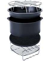 678inch 5 set high quality air fryer accessories for gowise phillips cozyna fit 3 7 5 8qt cake barrel pan rack mat kit