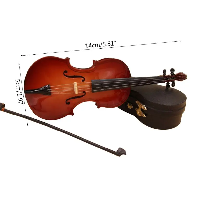 

14 см реплика модели скрипки с поддержкой миниатюрных деревянных музыкальных инструментов в подарок
