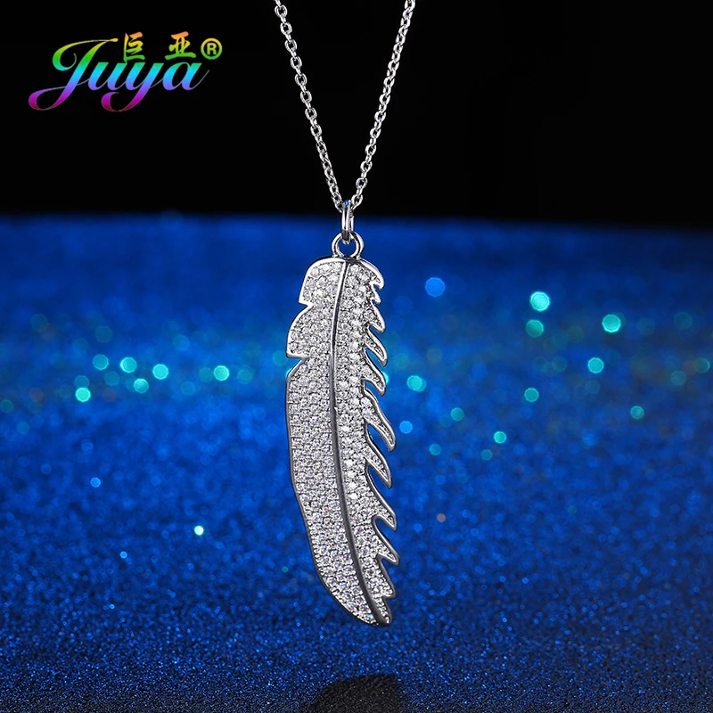 Ювелирная фурнитура Juya сделай сам микро ПАВЕ циркониевое перо Очаровательные