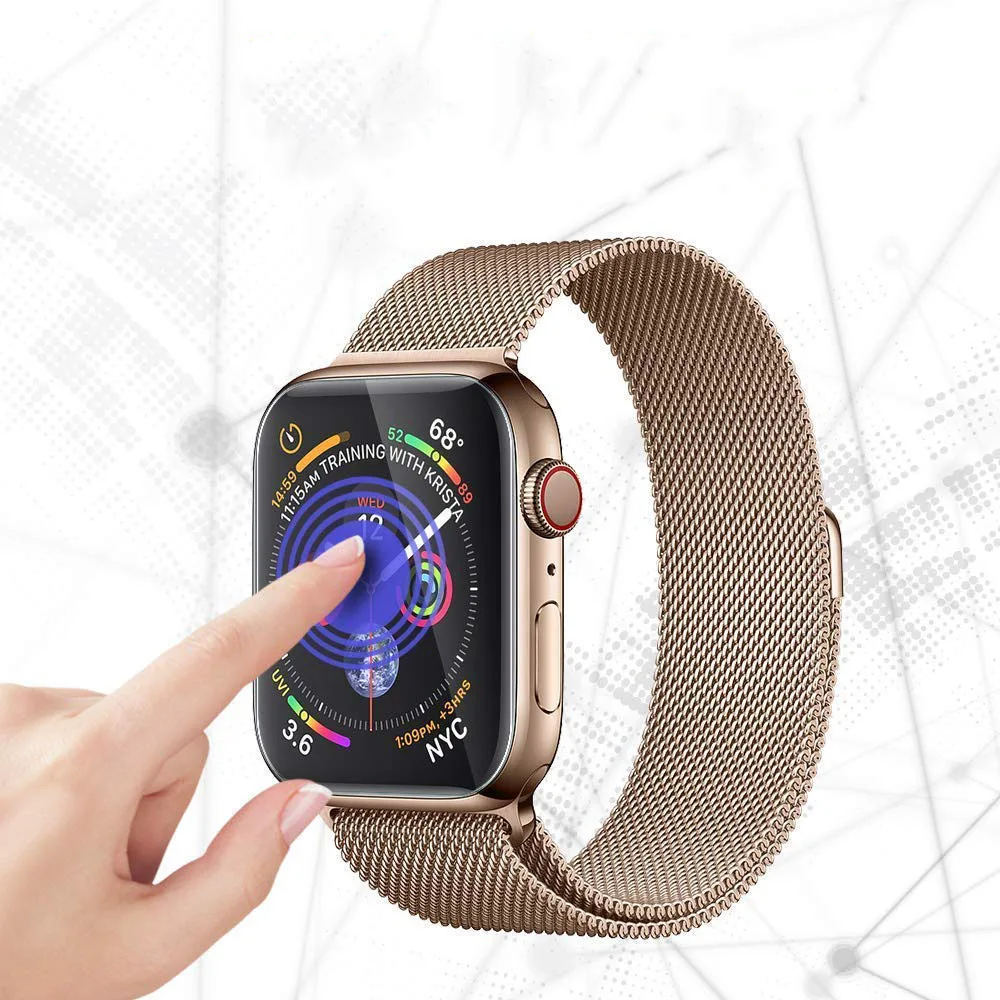 Защита экрана для Apple Watch Series 5 4 44 мм 40 мм Iwatch 3 группа 42 38 мягкая пленка 9D анти-шок защитный полный охват