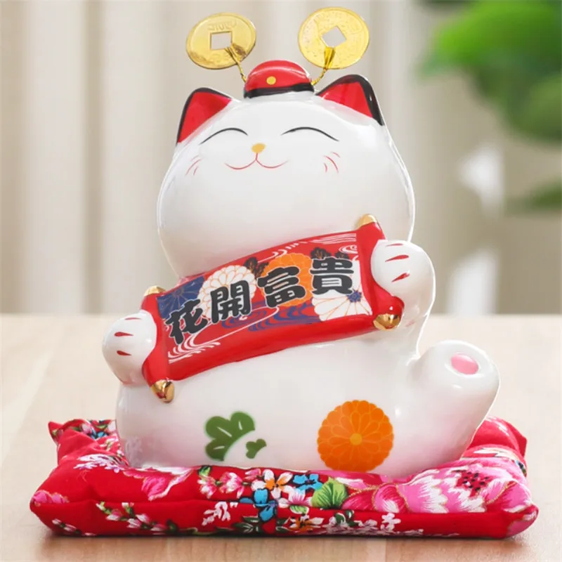 Керамическая копилка-кошка 6 дюймов | Дом и сад