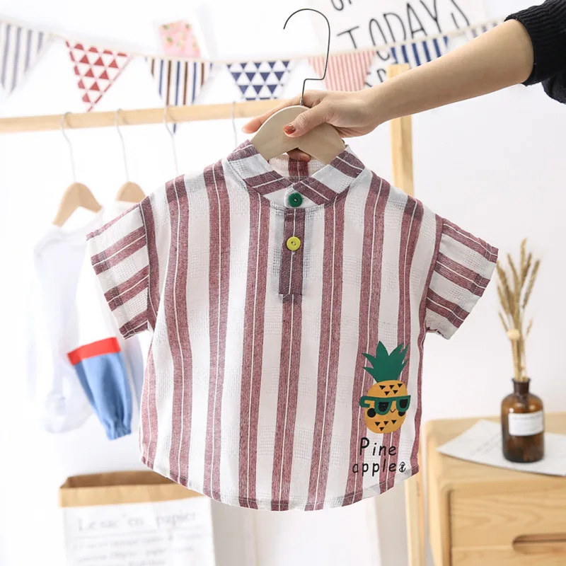 

New Children Girls Clothing Summer Baby Boys Clothes Infant Cotton Striped T-Shirt Toddler Fashion Casual pyd021