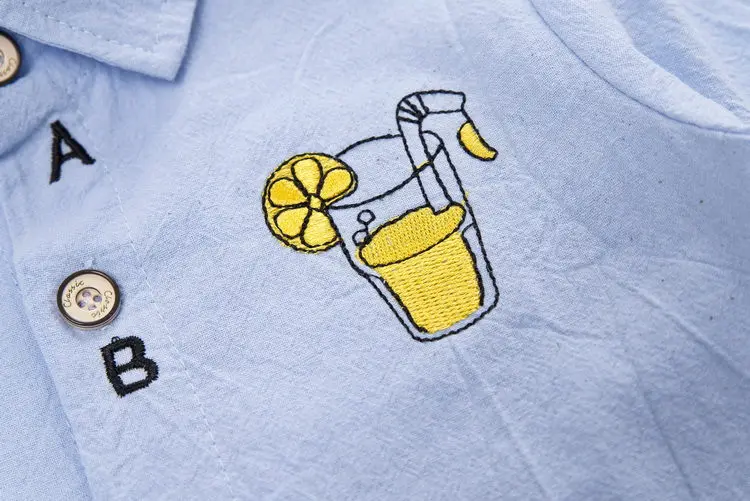 Детский осенний костюм с мультяшной рубашкой штаны в полоску 2 шт./компл.