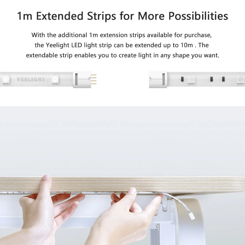 Xiao mi Yeelight умная световая полоса плюс 1 м выдвижной светодиодный проводник цвета RGB огни работа Alexa Google Assistant mi домашняя Автоматизация
