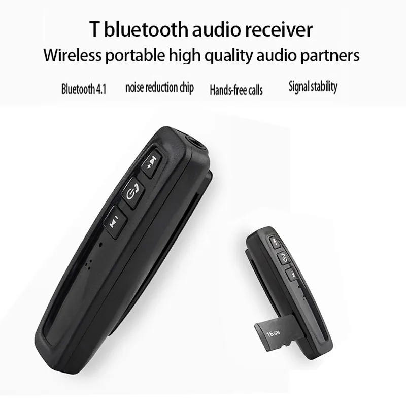 С микрофоном Bluetooth 4 1 приемники клип Handsfree Car Kit 3 5 AUX Поддержка TF карта
