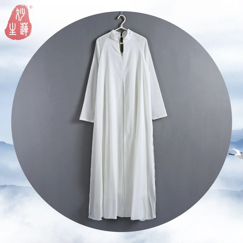 Miaosheng lotus designer women's dress Chinese standing collar long shirt tea dress women's Zen dress party holiday incense Road