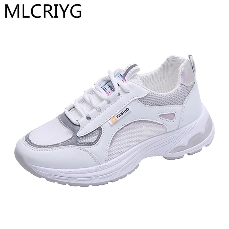 

Women Chunky Sneakers 2021 Fashion Platform Shoes Lace Up Breathable Mesh Women Vulcanize Shoes Dad Shoes Zapatillas Mujer