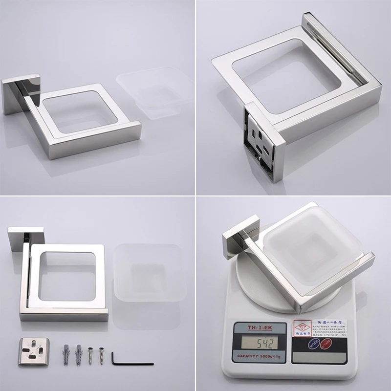 Набор аксессуаров для ванной комнаты из нержавеющей стали SUS 304 зеркальный