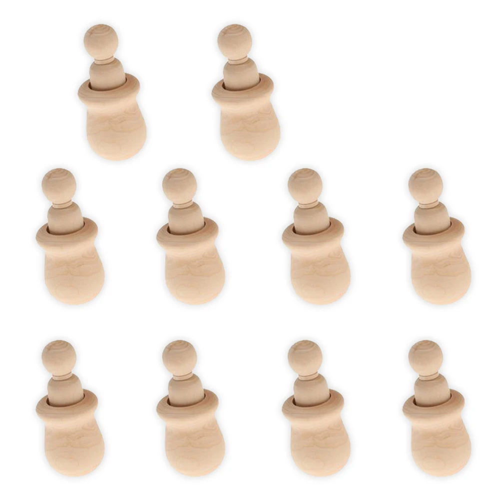 Деревянное украшение 10 милых неокрашенных пустых гладких и полированных
