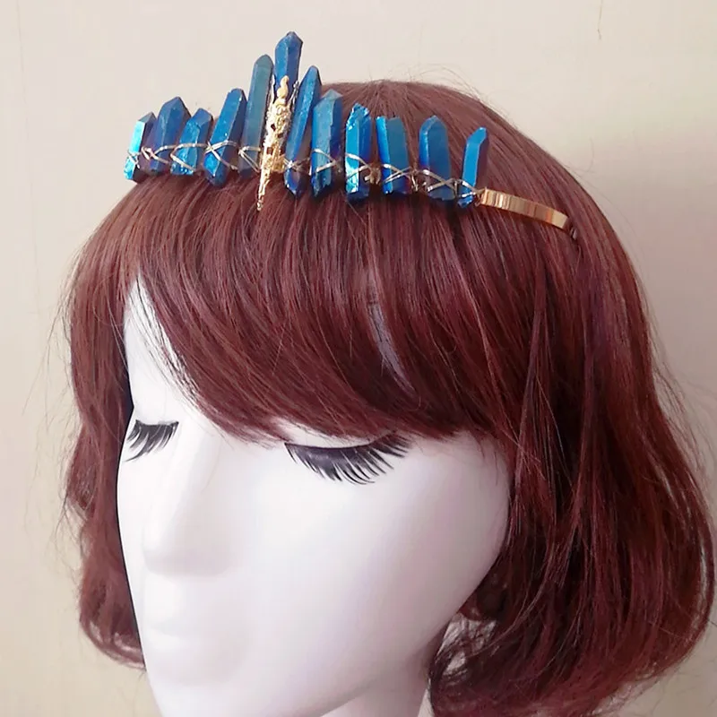Кварцевые заколка для волос с кристаллами металлические аксессуары в виде