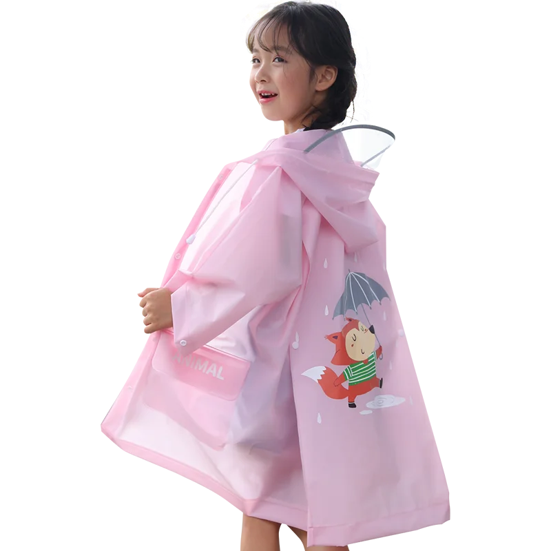

Cute Kids Raincoat Wateproof Children's Rain Poncho Rain Coat Jacket with Backpack Position
