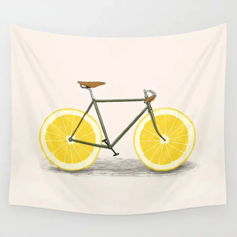 

Zest Bicycle Tapestry Wall Decor Bedspread Wall Art Coverlet Blanket Throw Sheet Personalized Yoga Mat Living Room Tapestries