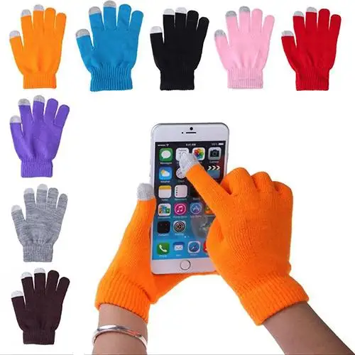 

Women Men Winter Soft Warm Texting Capacitive Smartphone Touches Screen Gloves Mittens For Girls Christmas перчатки женские