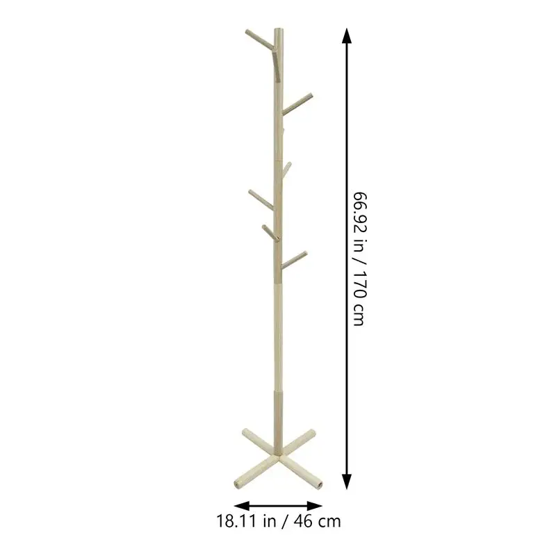 

Wooden Coat Hat Stand Removable Hanger Rack Bags Clothes Organizing Rack