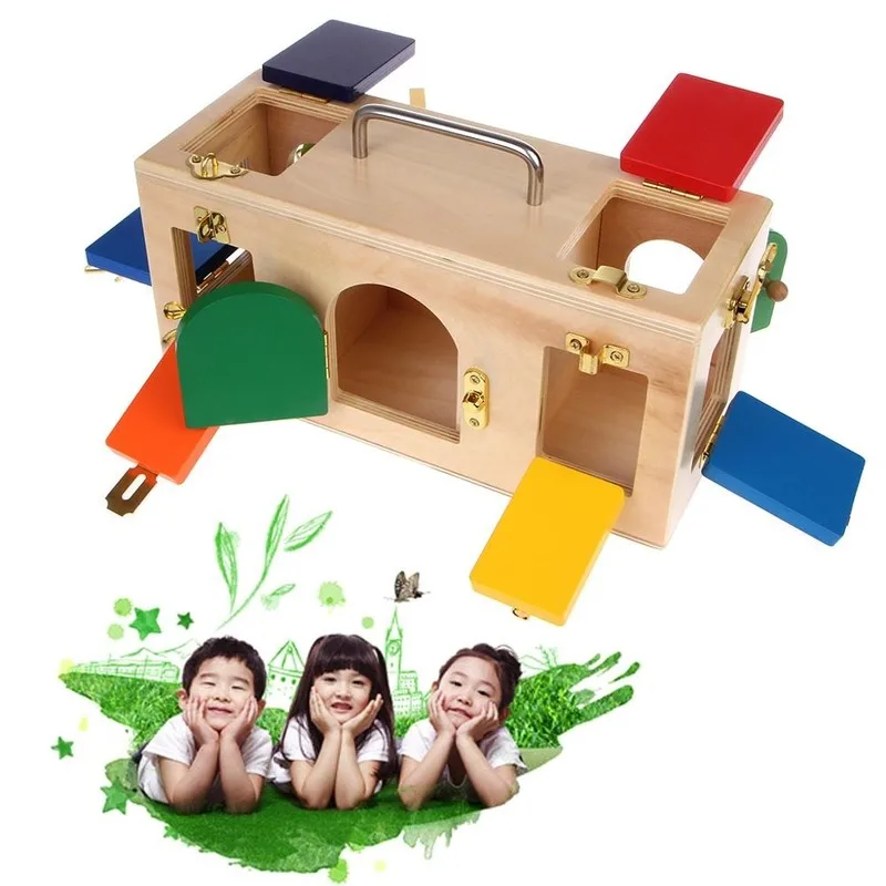 

HOT SALE Colorful Lock Box Kids Children Educational Preschool Training Toys