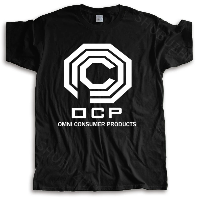 Мужская футболка с круглым вырезом модная брендовая черная новинка Robocop OCP