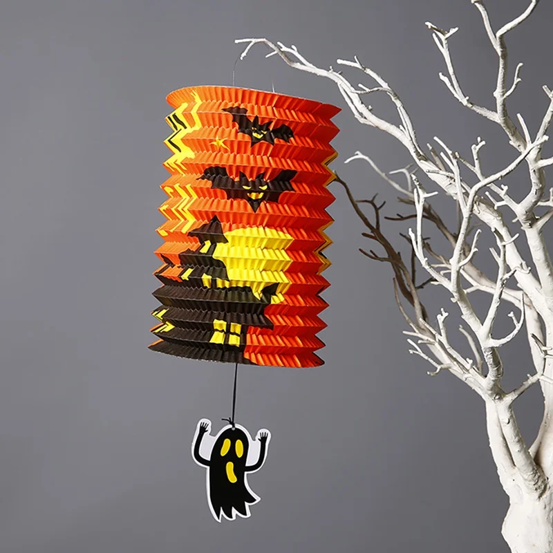 Хэллоуин складной органный бумажный фонарь детский портативный тыква летучая