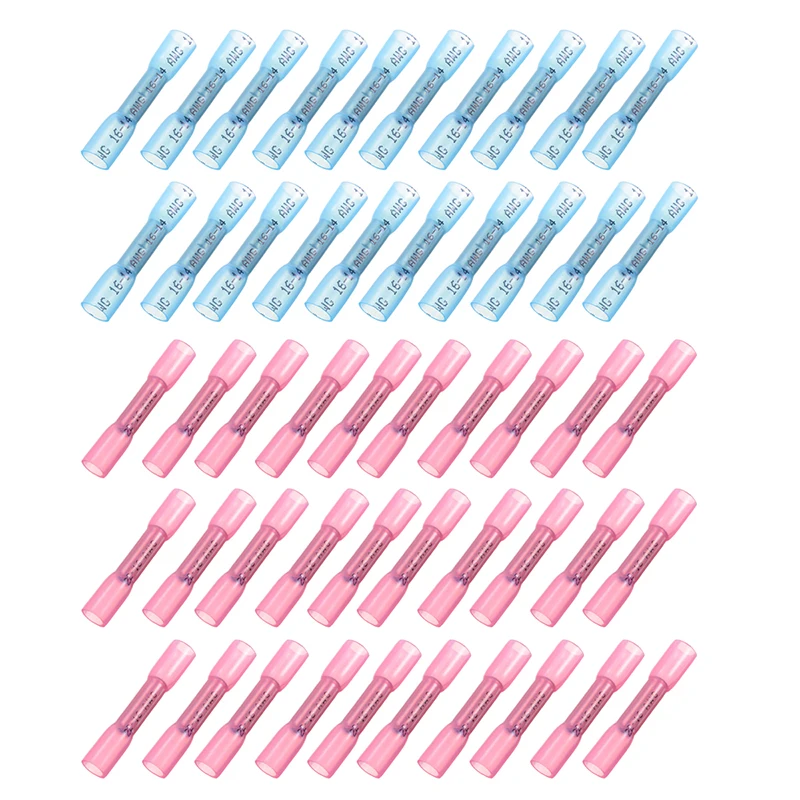 Термоусадочные обжимные стыковые клеммы 50 шт./кор. AWG изолированные соединители