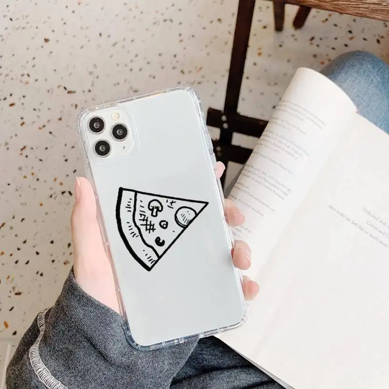 

Funny cartoon pizza best friends Phone Case Transparent for iPhone 11 12 mini pro XS MAX 8 7 6 6S Plus X 5S SE 2020 XR